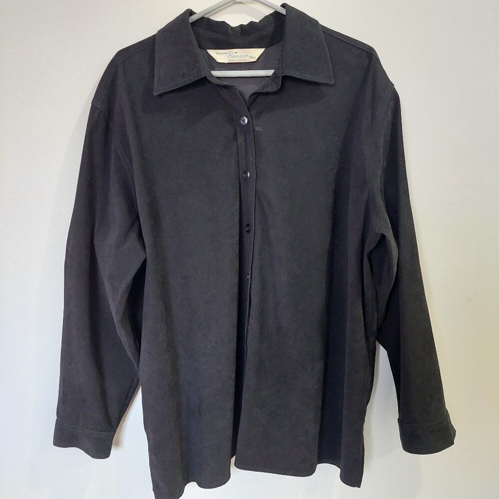 Penmans Plus Stretch Button Up Shirt Women's Sz 2X Black